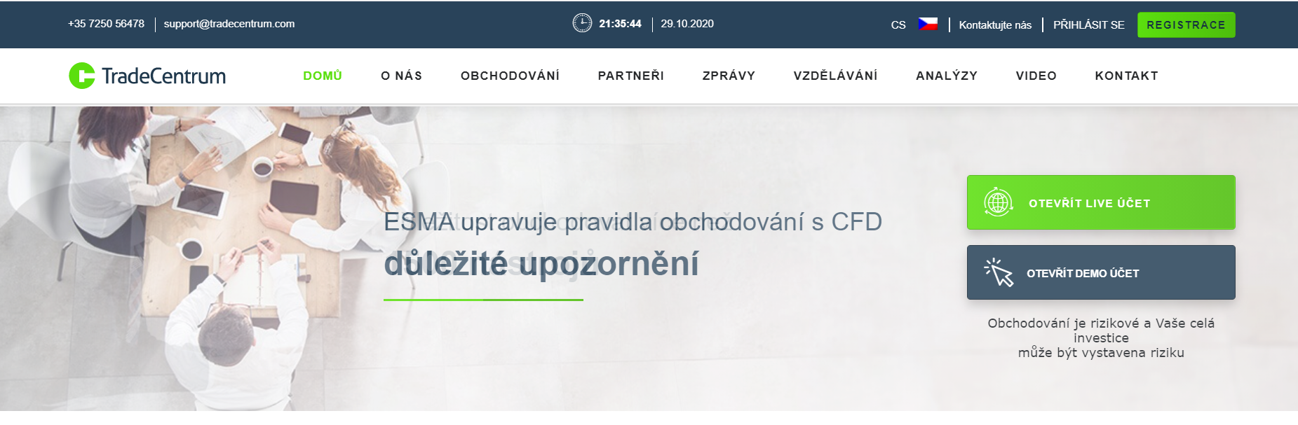 Recneze brokera Tradecentrum